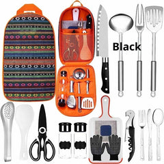 Tent Camping Kitchen RV Cooking Set Utensils Dining Fork Spoon Set