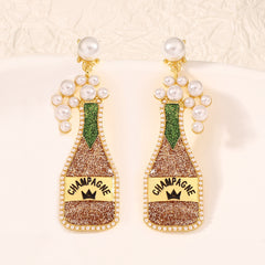 Light Luxury Carnival Cute Wine Bottle Trendy Grace Versatile New Earrings