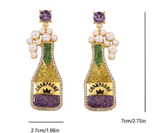 Light Luxury Carnival Cute Wine Bottle Trendy Grace Versatile New Earrings