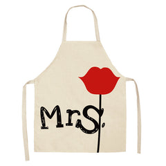 Red Lip Letters Apron Used In Kitchen Home Cleaning Cooking Oil-proof Stain-proof Apron
