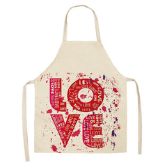 Red Lip Letters Apron Used In Kitchen Home Cleaning Cooking Oil-proof Stain-proof Apron